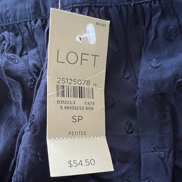 Loft Petite Navy Blouse with Polka Dots NWT - Picture 5 of 5